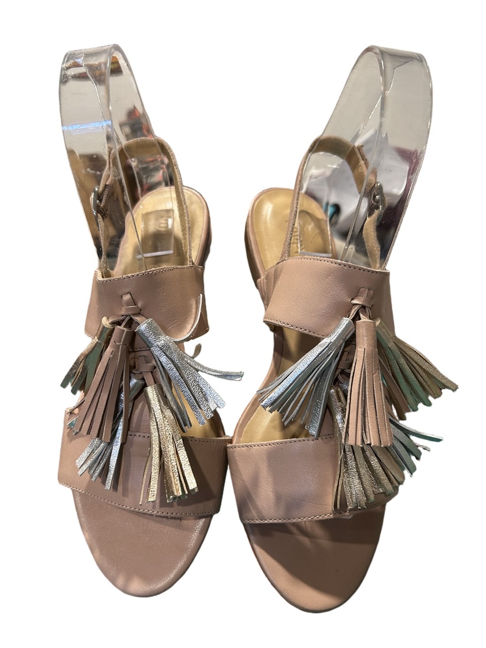 NWT Poppy Barley Women’s Beige Tassel Slingback Sandals Size 6 - Picture 5 of 5